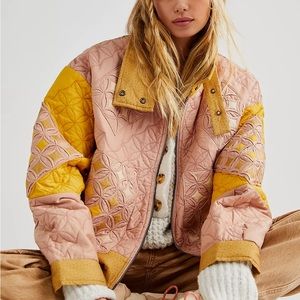 NWOT Free People Bali Ditsy Quilted Jacket S